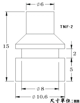 橡膠機箱腳墊TNF-2尺寸表